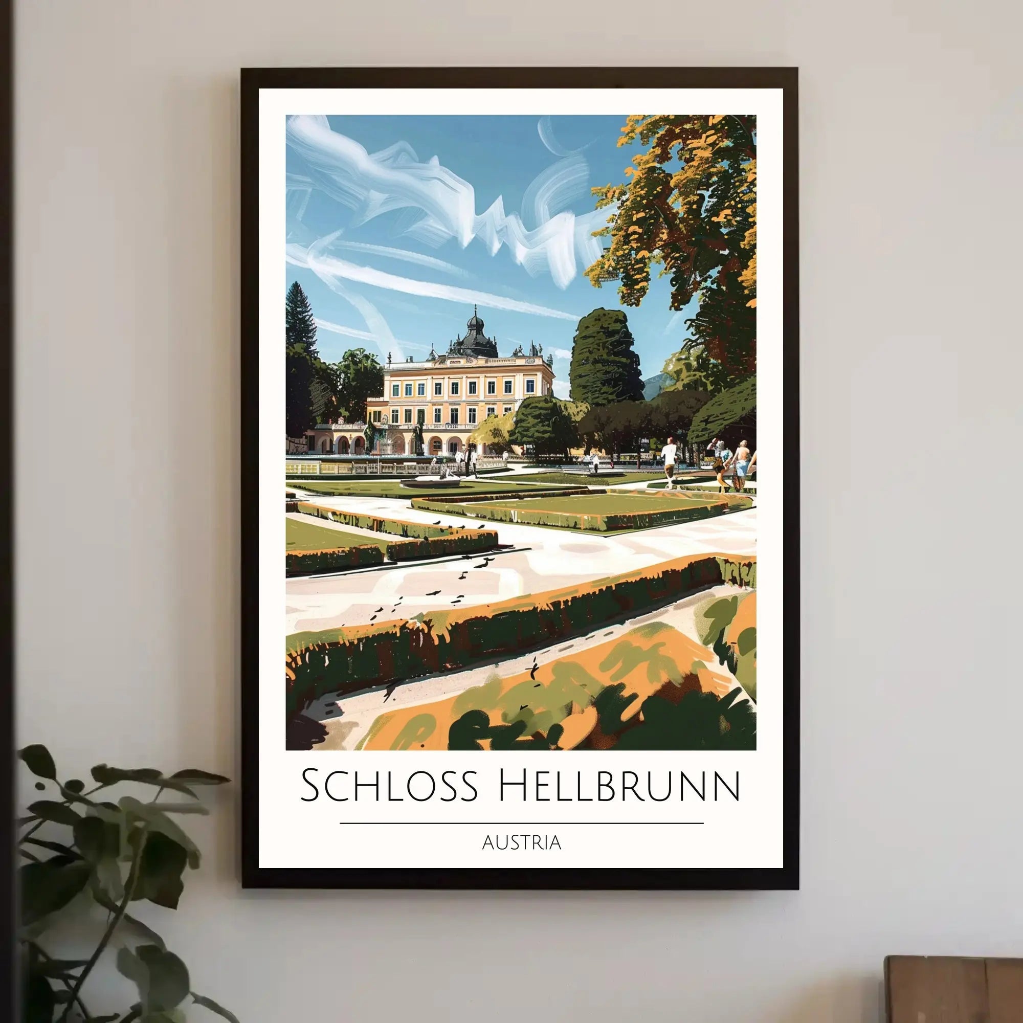 Schloss Hellbrunn Palace and Gardens Travel Poster PosterGoat