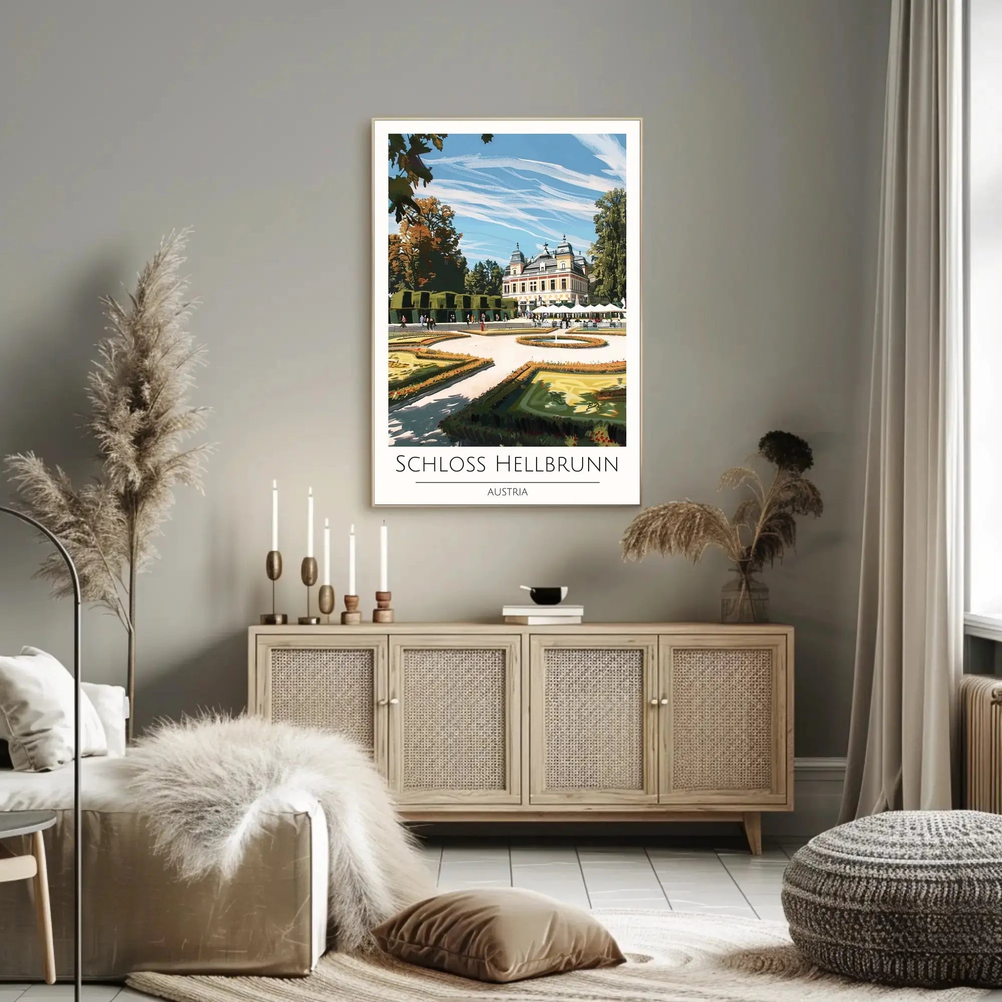 Schloss Hellbrunn Travel Poster: Architectural Elegance in Austria PosterGoat