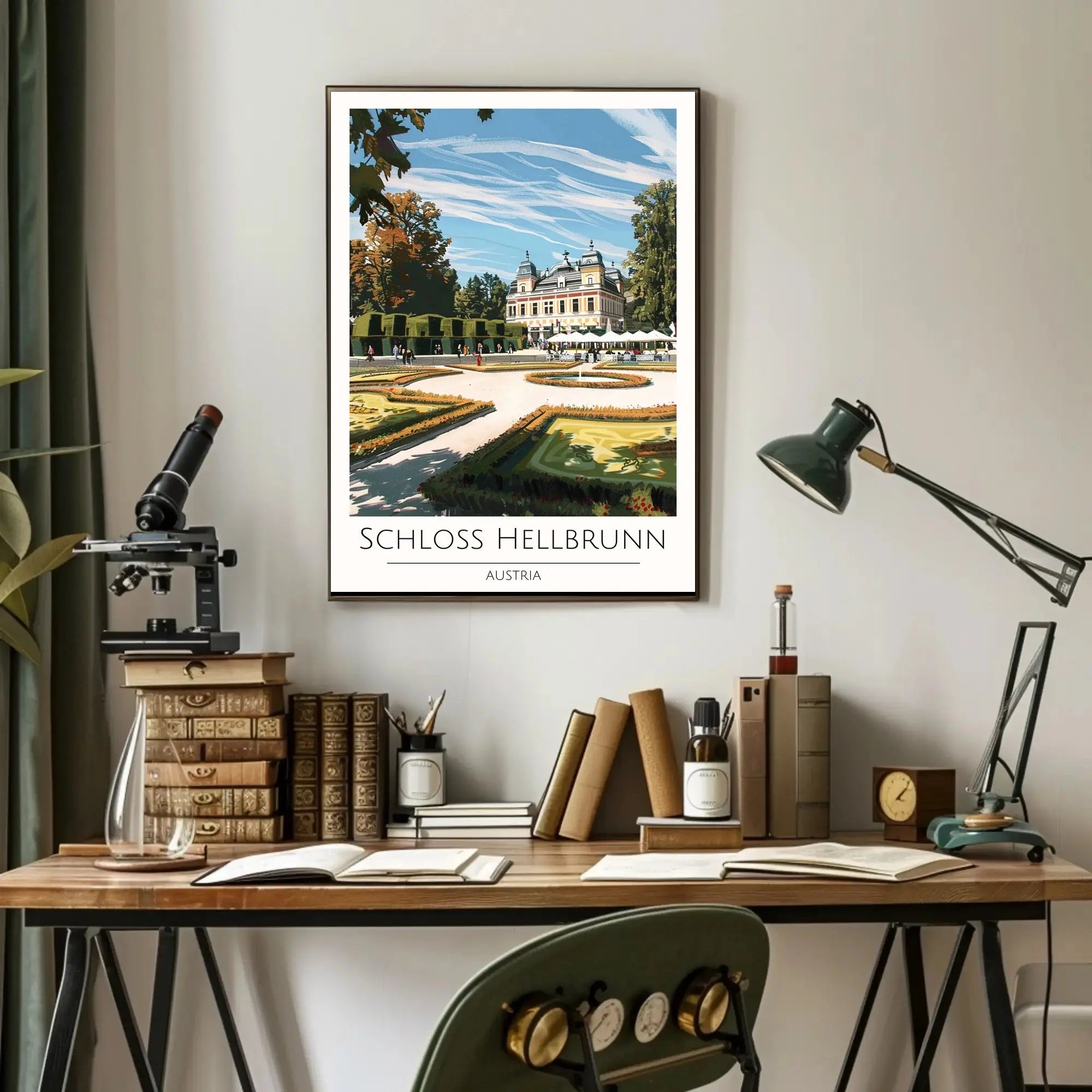Schloss Hellbrunn Travel Poster: Architectural Elegance in Austria PosterGoat