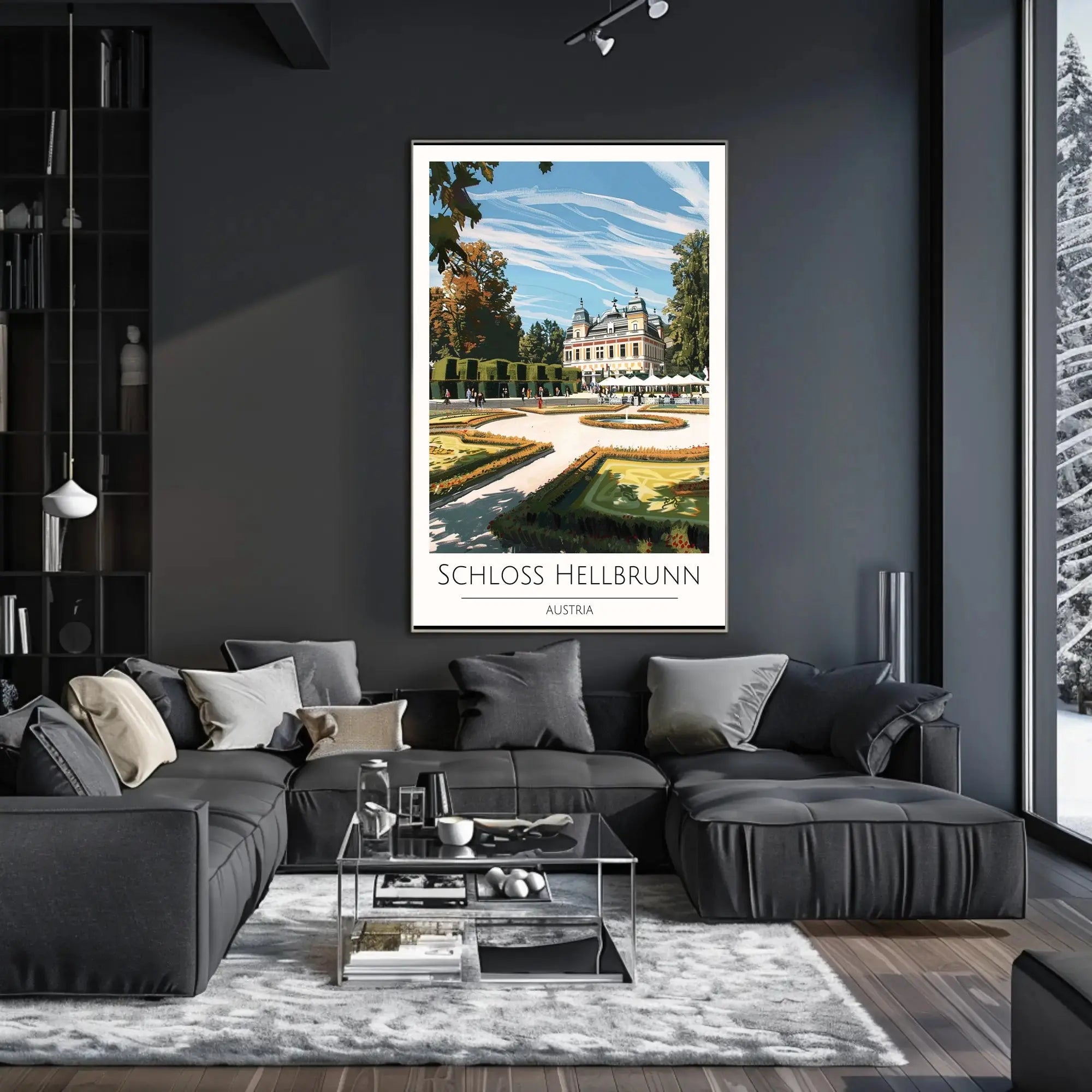 Schloss Hellbrunn Travel Poster: Architectural Elegance in Austria PosterGoat