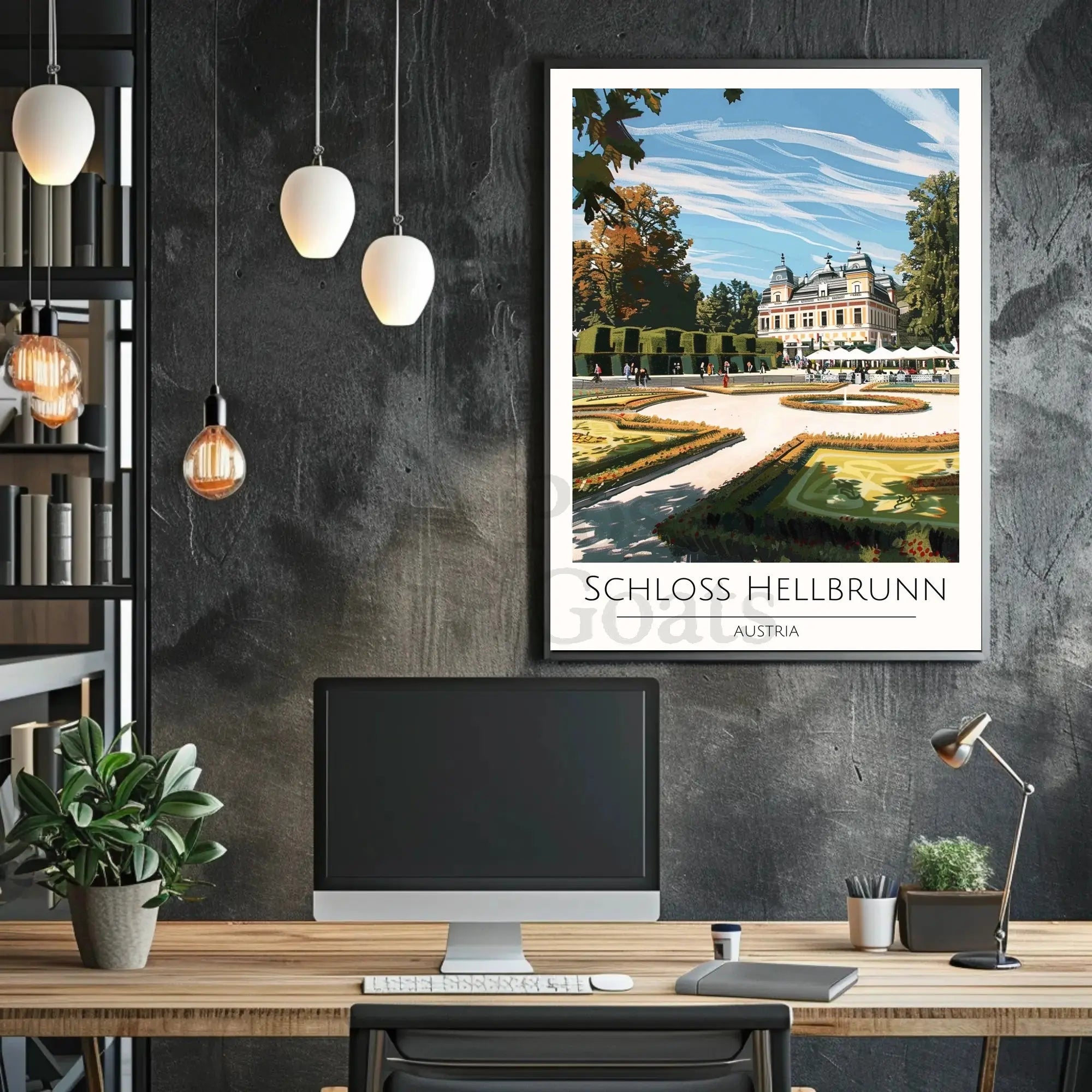 Schloss Hellbrunn Travel Poster: Architectural Elegance in Austria PosterGoat