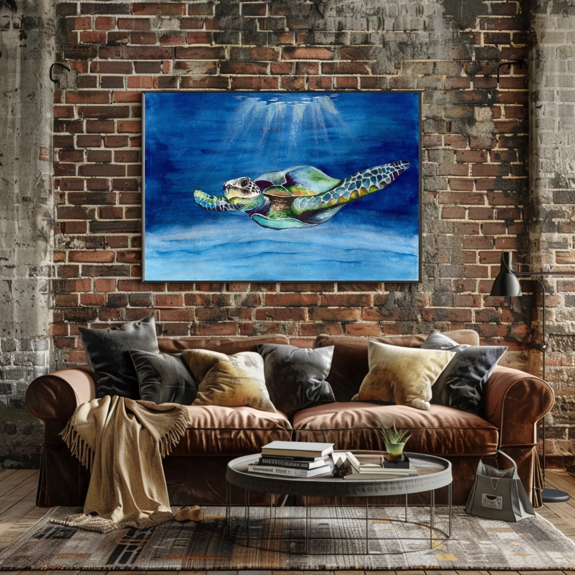 Sea Turtle Adventure - Artistic Animal Poster PosterGoat