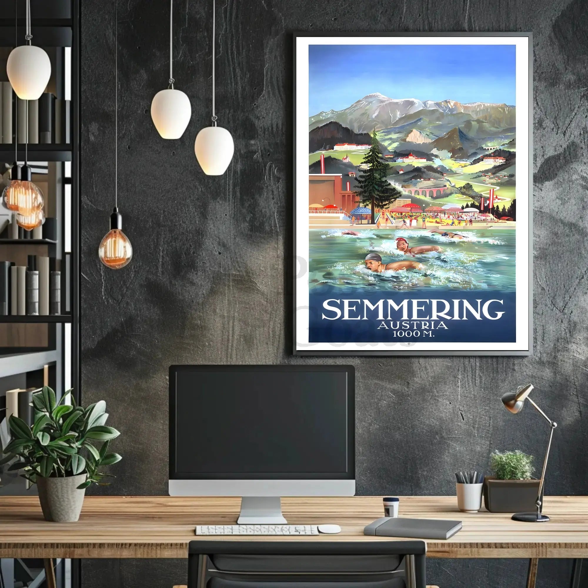 Semmering Austria Scenic Adventure Mid-Century Travel Poster PosterGoat