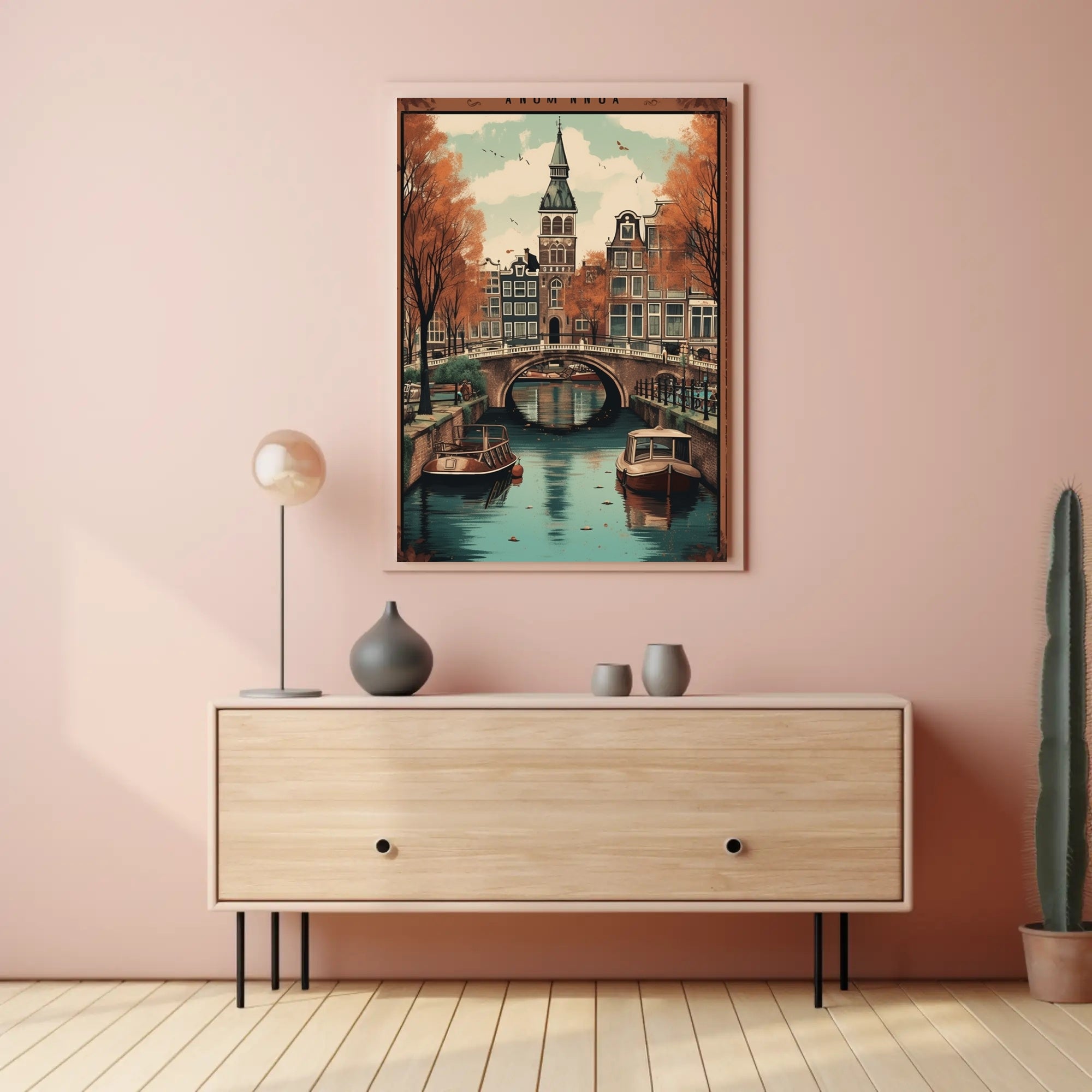 Serene Amsterdam Canal Autumn Cityscape Urban or Cityscape Poster PosterGoat