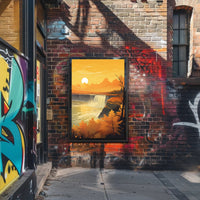 Serene Autumn Waterfall Scene in National Park Poster PosterGoat