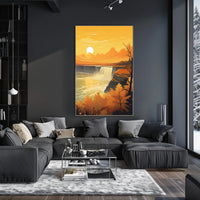 Serene Autumn Waterfall Scene in National Park Poster PosterGoat