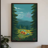 Serene Camping Harmony in Nature National Park Poster PosterGoat