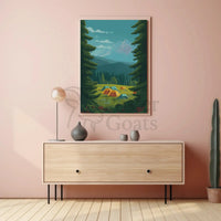 Serene Camping Harmony in Nature National Park Poster PosterGoat
