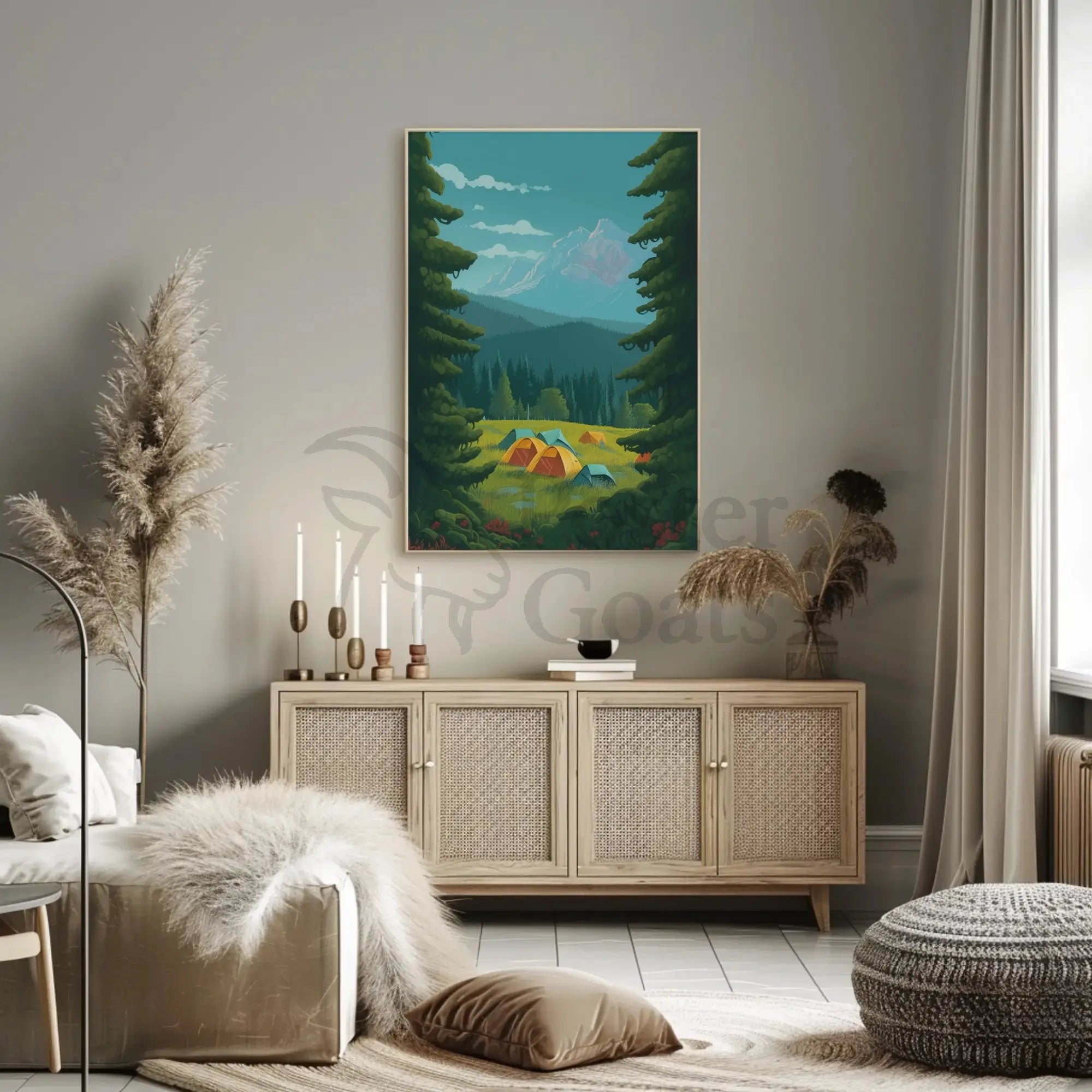 Serene Camping Harmony in Nature National Park Poster PosterGoat