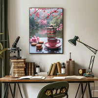 Serene Cherry Blossom Landscape Asian Cultural Heritage Poster PosterGoat