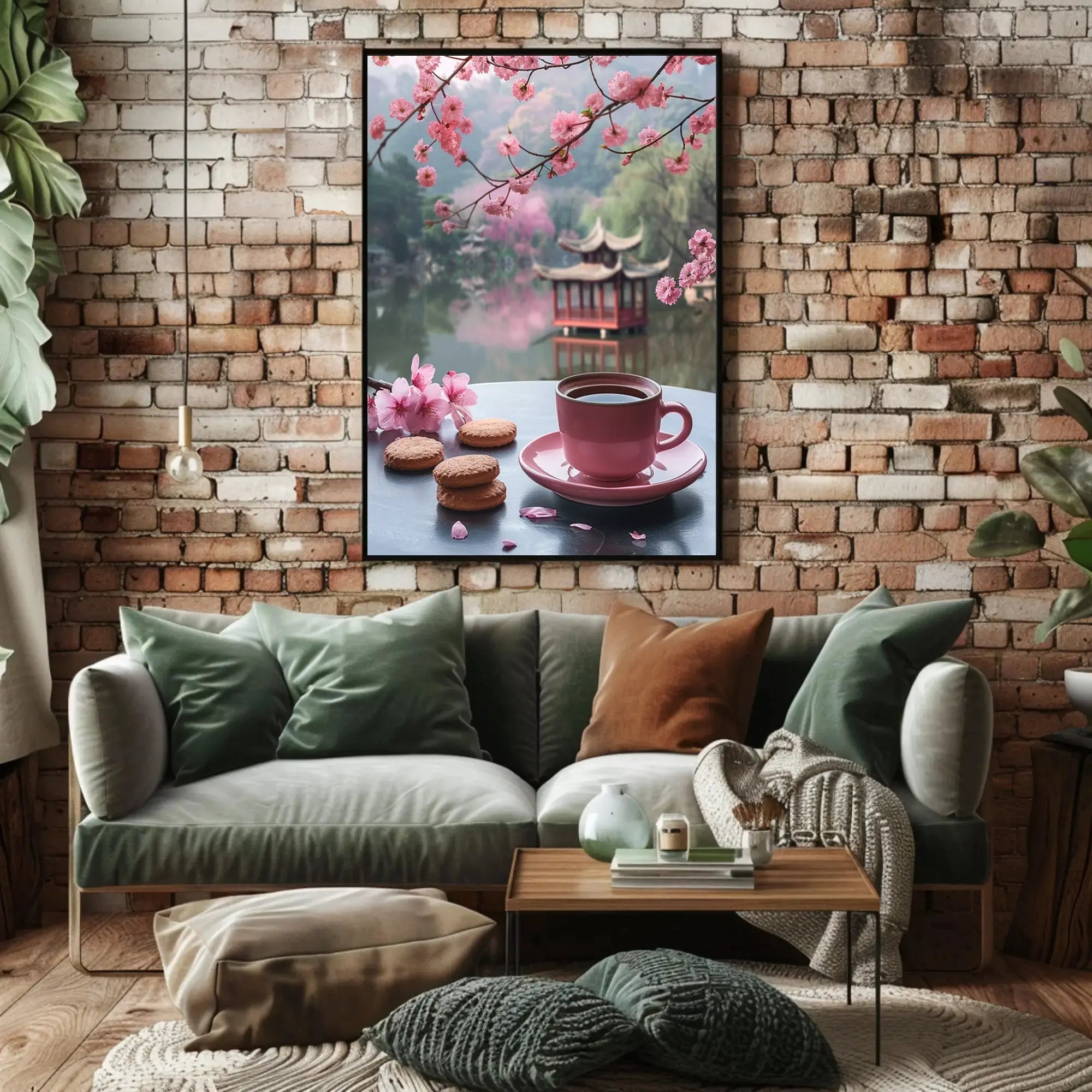 Serene Cherry Blossom Landscape Asian Cultural Heritage Poster PosterGoat