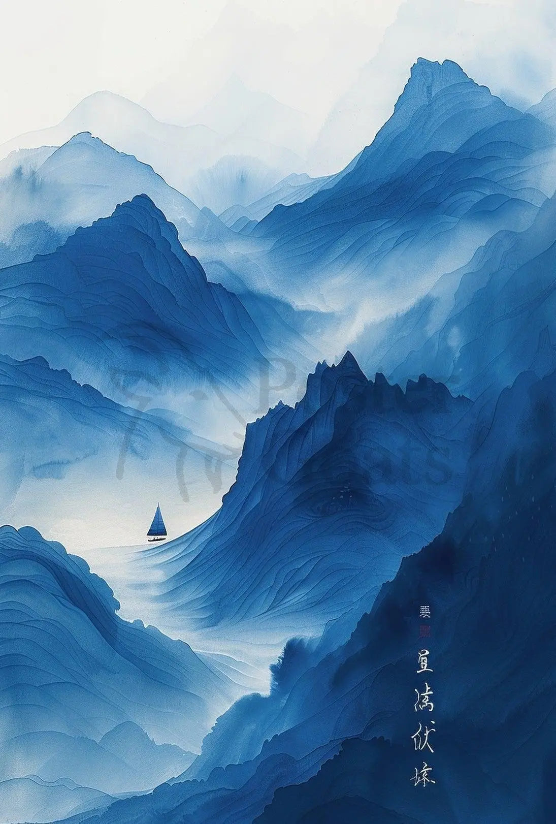 Serene East Asian Landscape Art Cultural or Heritage Poster PosterGoat