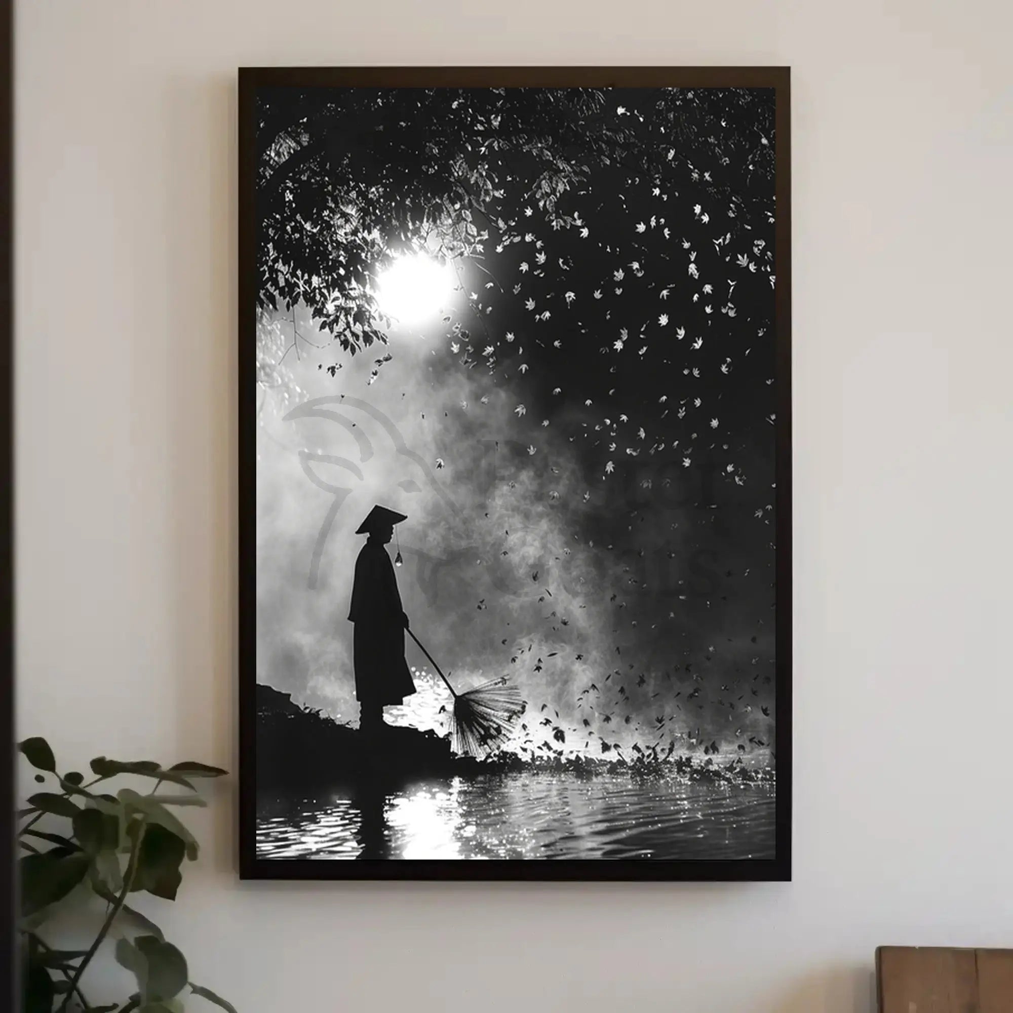 Serene Eastern Monk by Water Cultural Heritage Poster PosterGoat