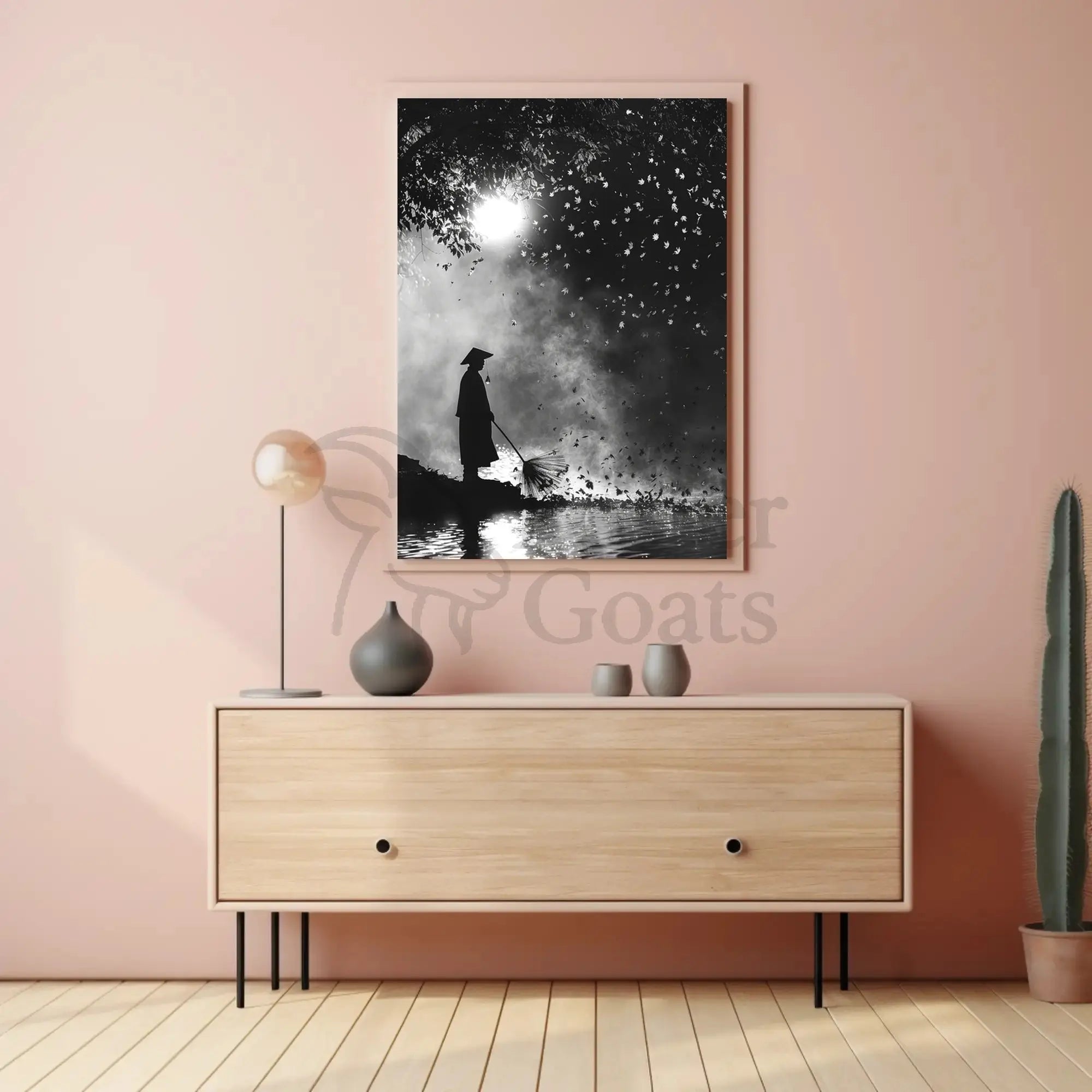 Serene Eastern Monk by Water Cultural Heritage Poster PosterGoat