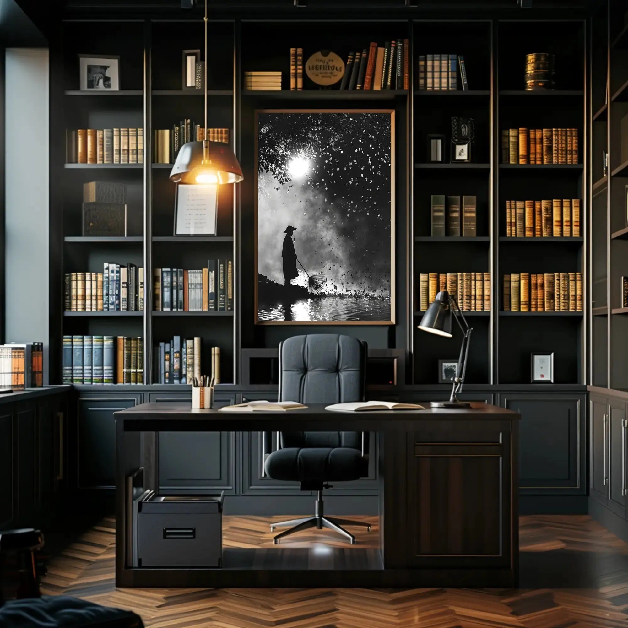 Serene Eastern Monk by Water Cultural Heritage Poster PosterGoat