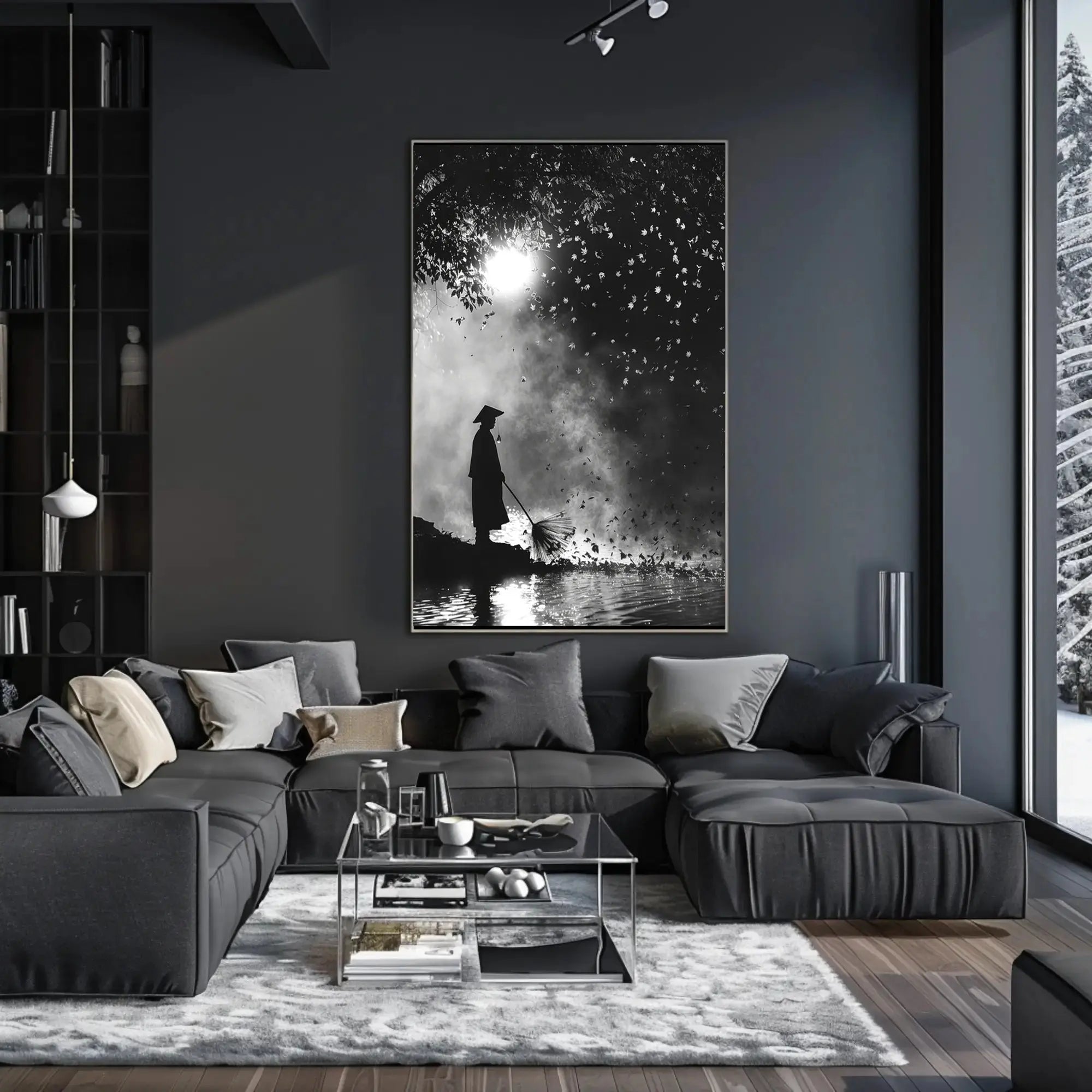 Serene Eastern Monk by Water Cultural Heritage Poster PosterGoat