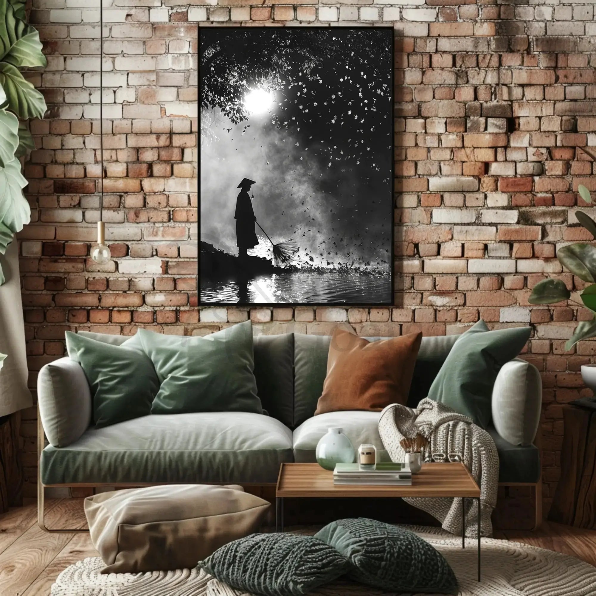 Serene Eastern Monk by Water Cultural Heritage Poster PosterGoat