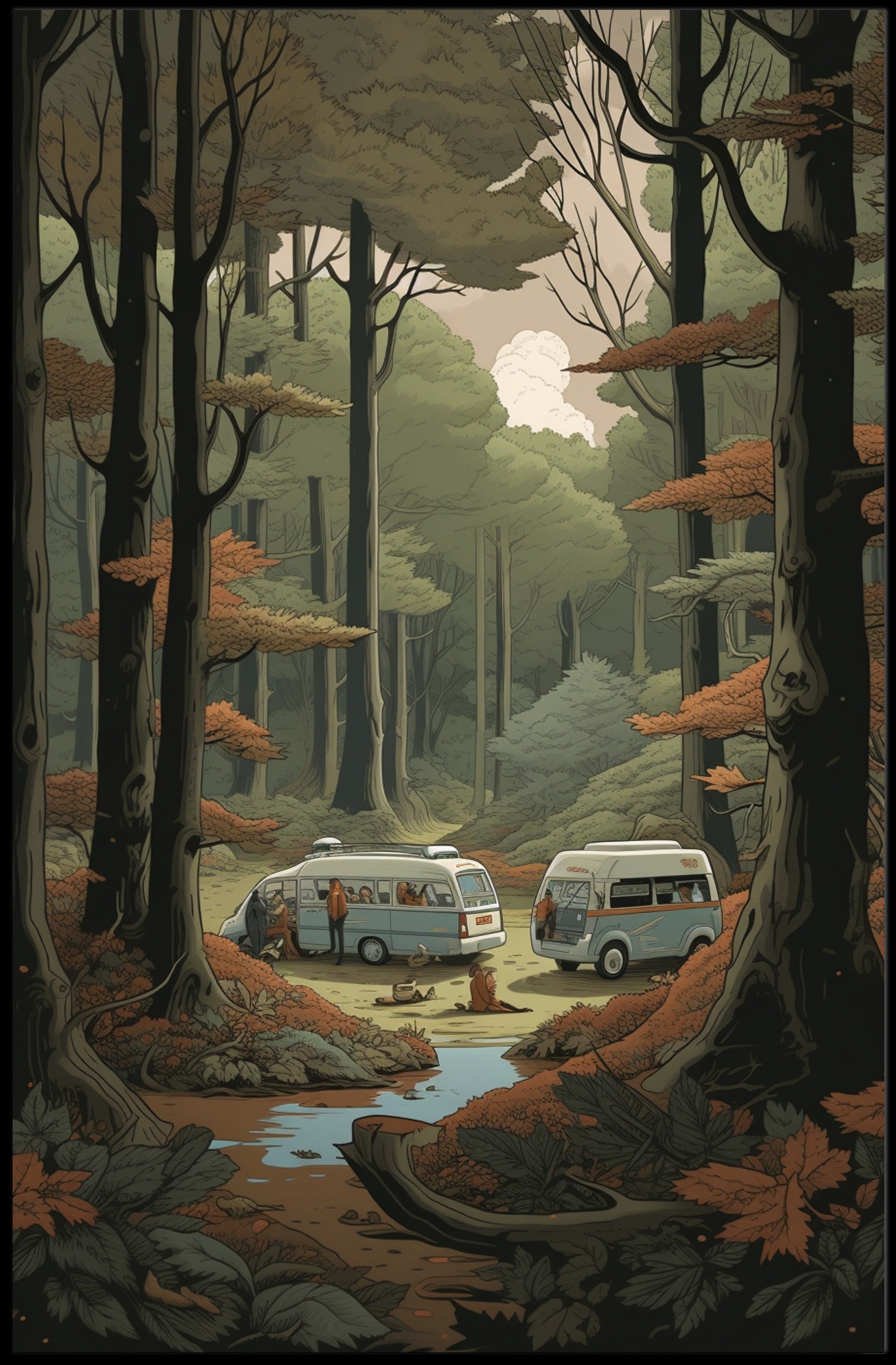 Serene Forest Adventure Scene - National Park Poster PosterGoat