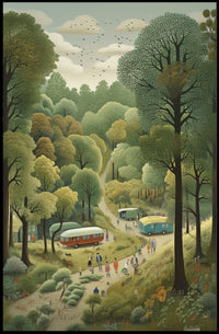 Serene Forest Camp Site in Lush Greenery National Park Poster PosterGoat