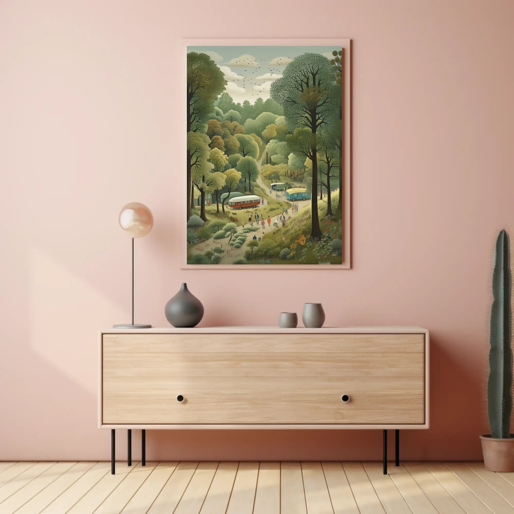 Serene Forest Camp Site in Lush Greenery National Park Poster PosterGoat