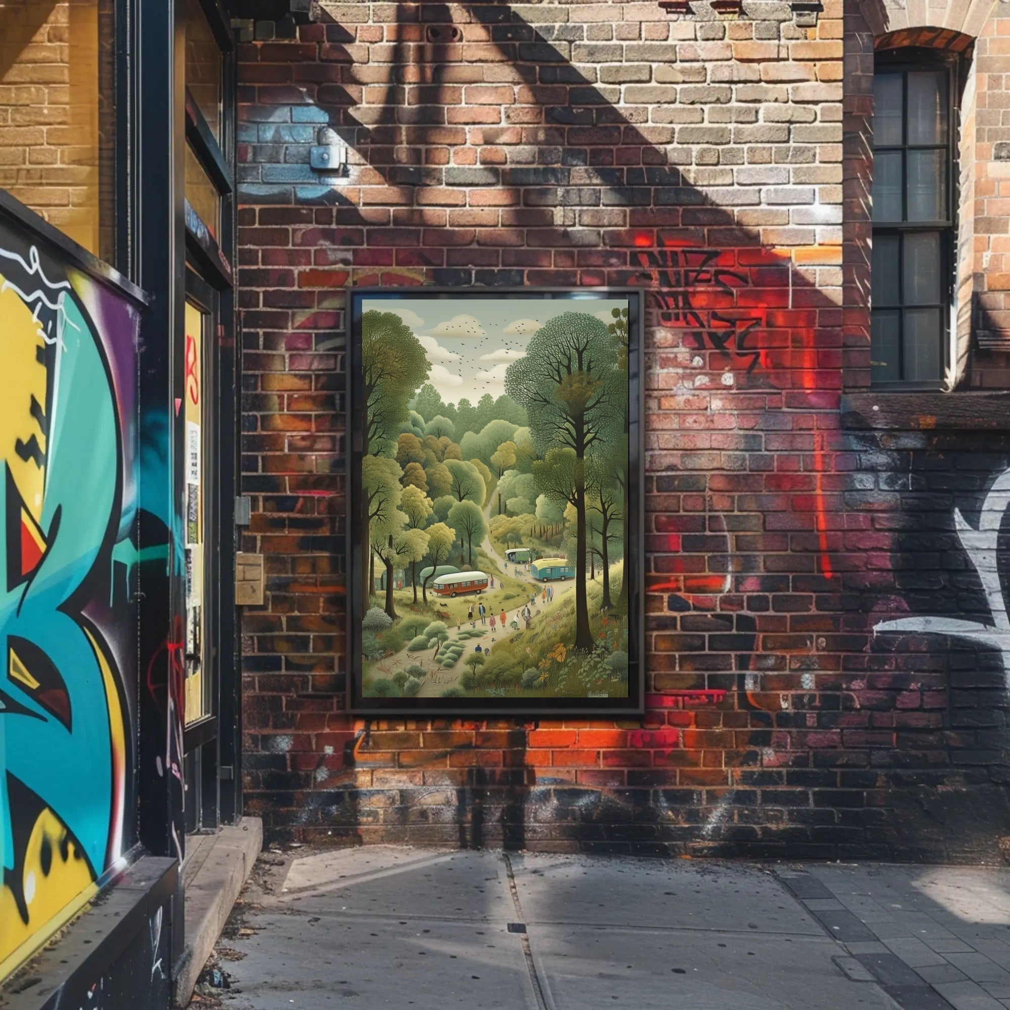 Serene Forest Camp Site in Lush Greenery National Park Poster PosterGoat