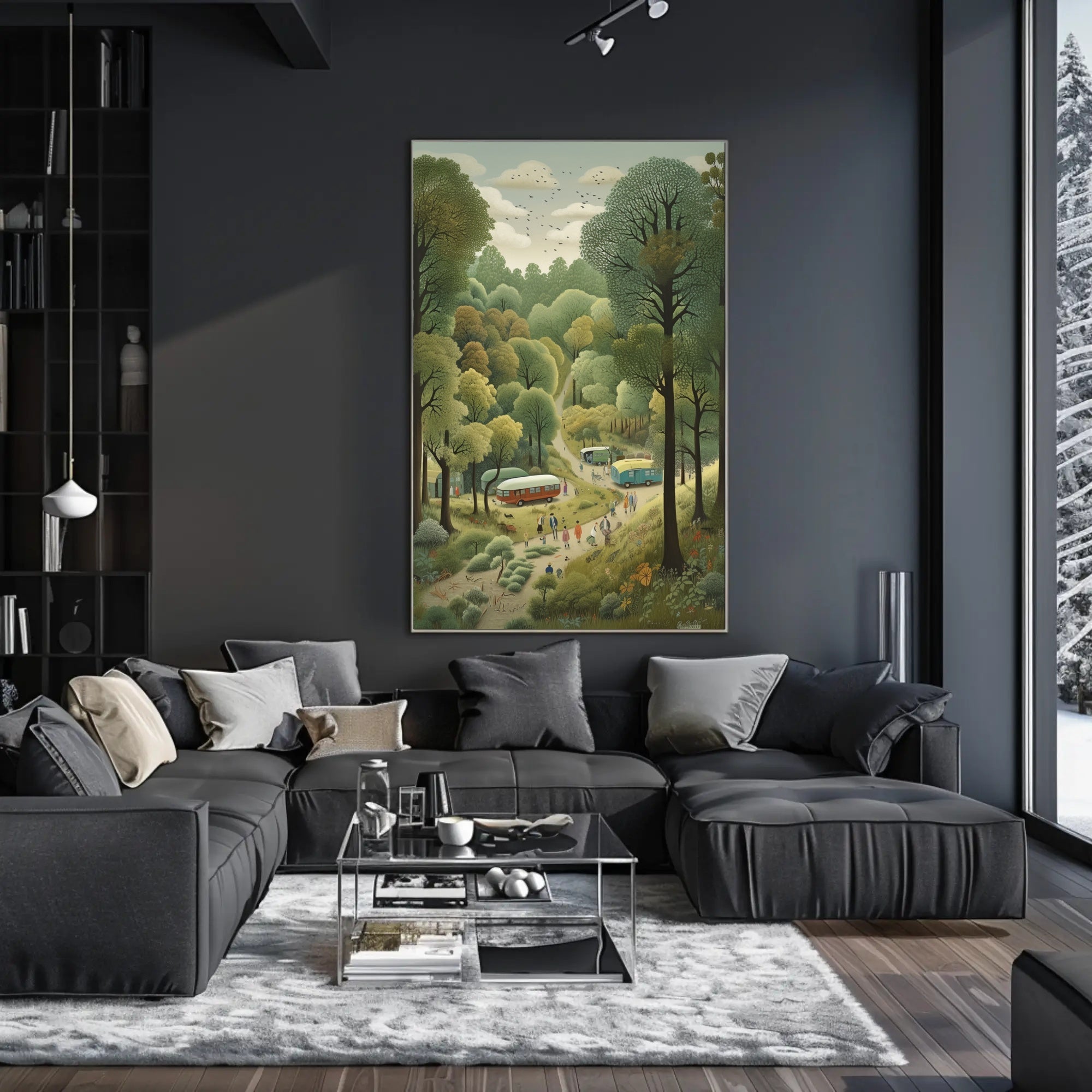 Serene Forest Camp Site in Lush Greenery National Park Poster PosterGoat