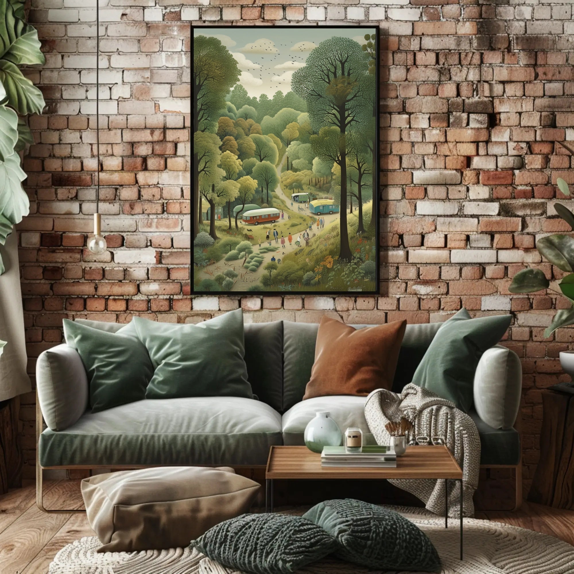 Serene Forest Camp Site in Lush Greenery National Park Poster PosterGoat