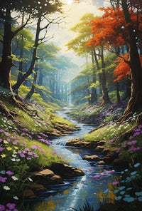 Serene Forest Escape Artistic Poster PosterGoat