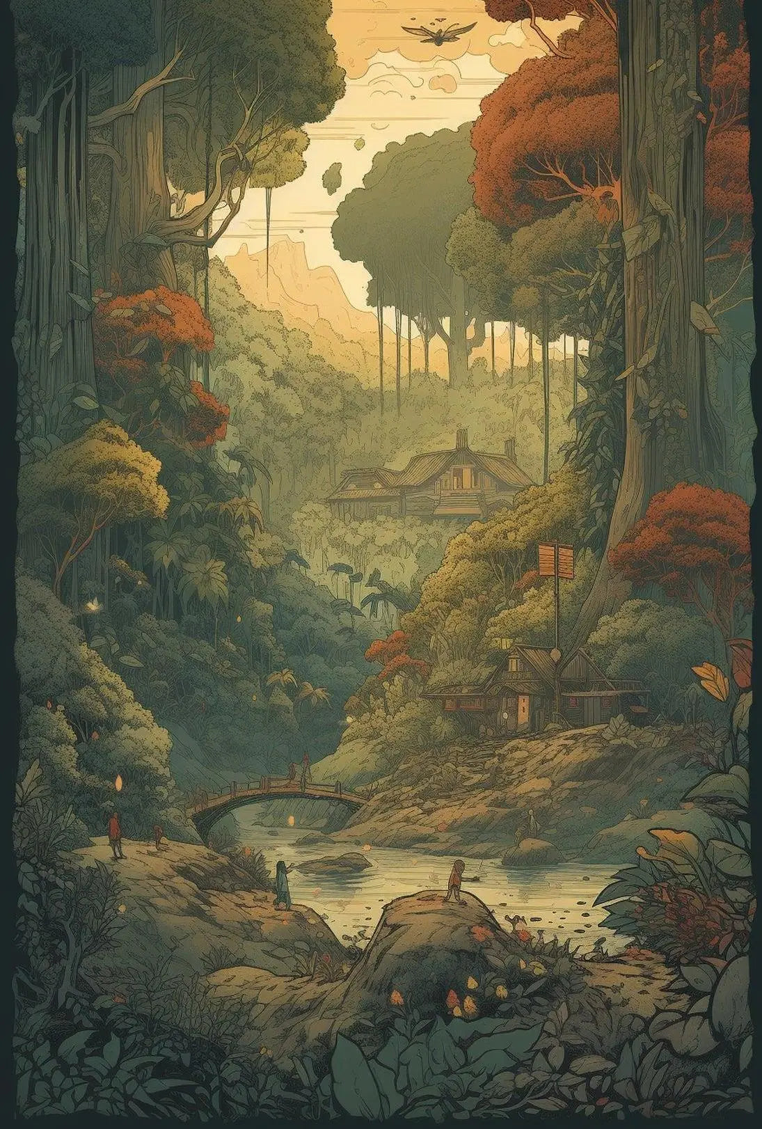 Serene Forest Escape Cultural or Heritage Poster PosterGoat