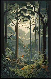 Serene Forest Escape Illustration National Park Poster PosterGoat
