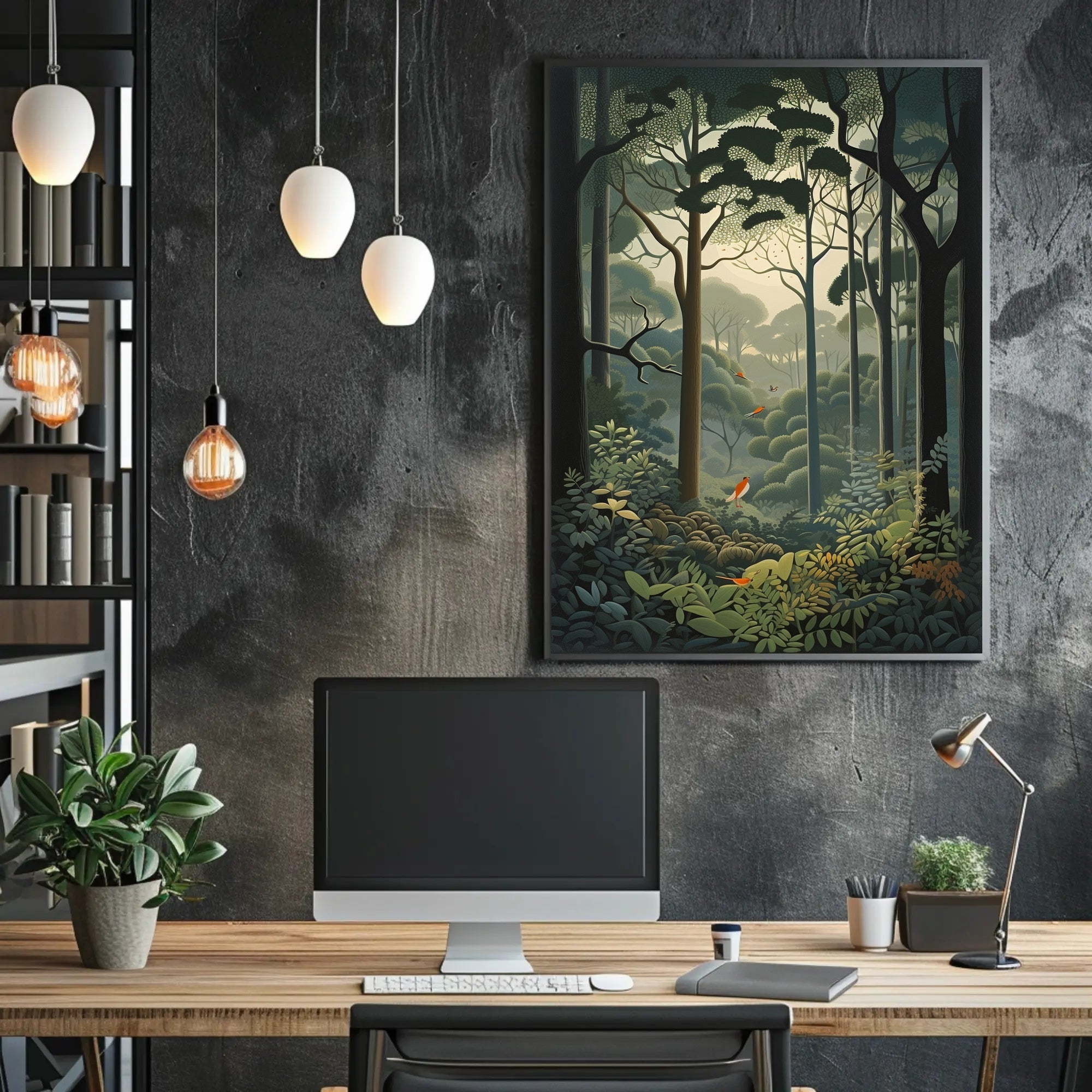 Serene Forest Escape Illustration National Park Poster PosterGoat