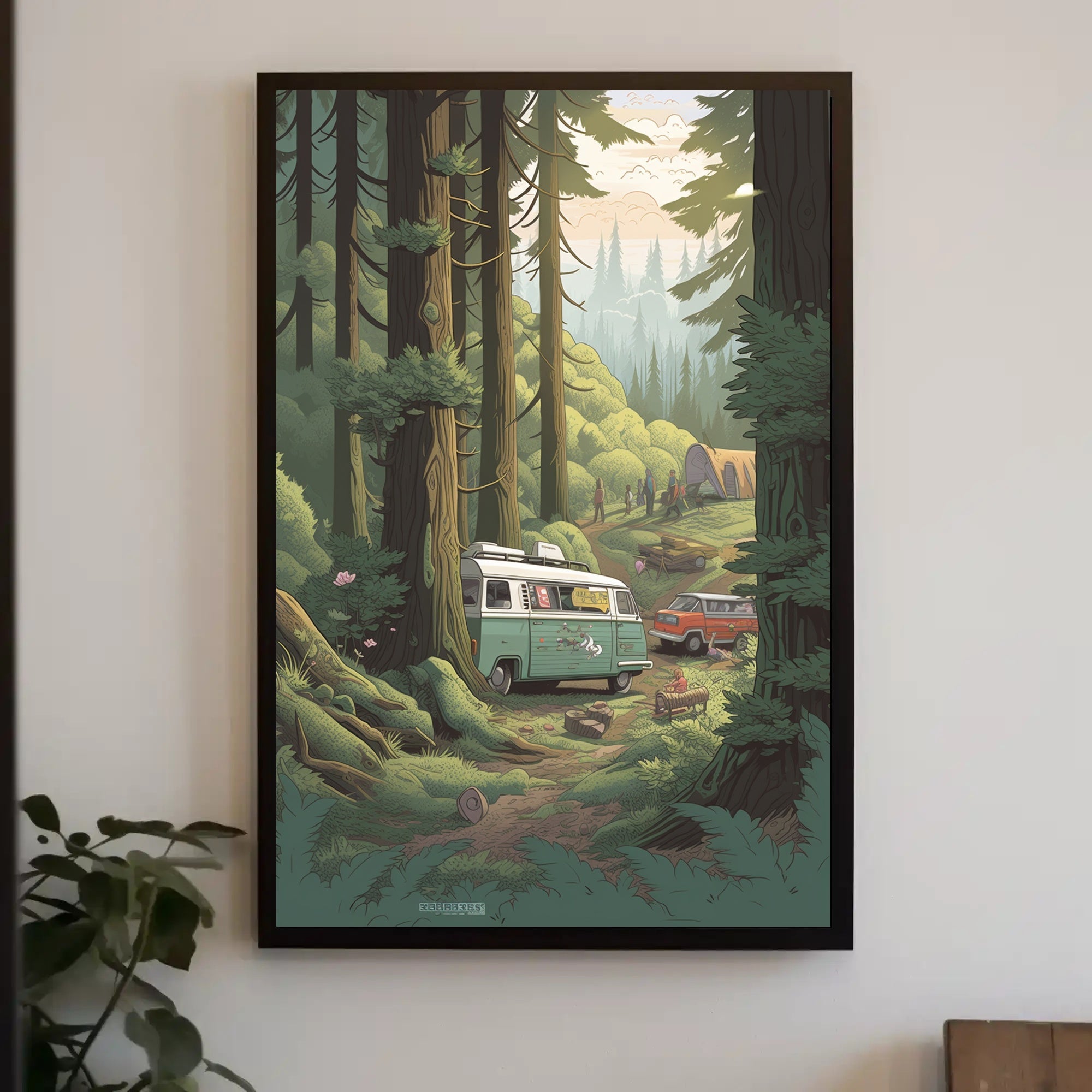 Serene Forest Vintage Vans Travel Poster PosterGoat