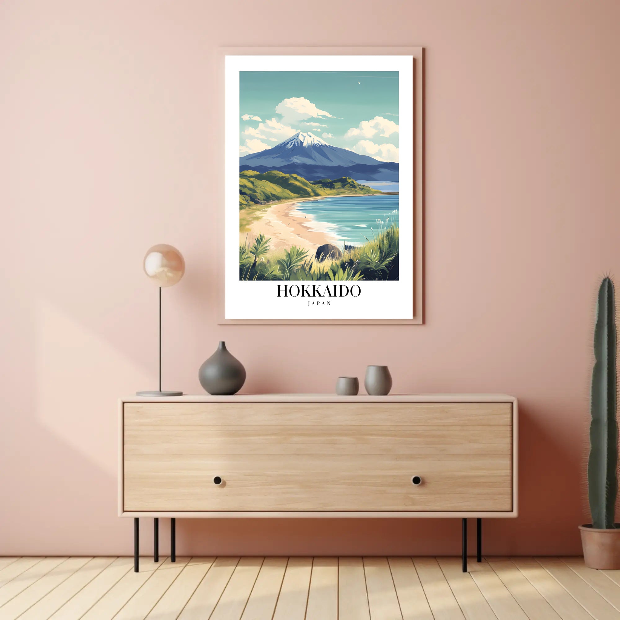 Serene Japanese Coastal Landscape Travel Poster PosterGoat