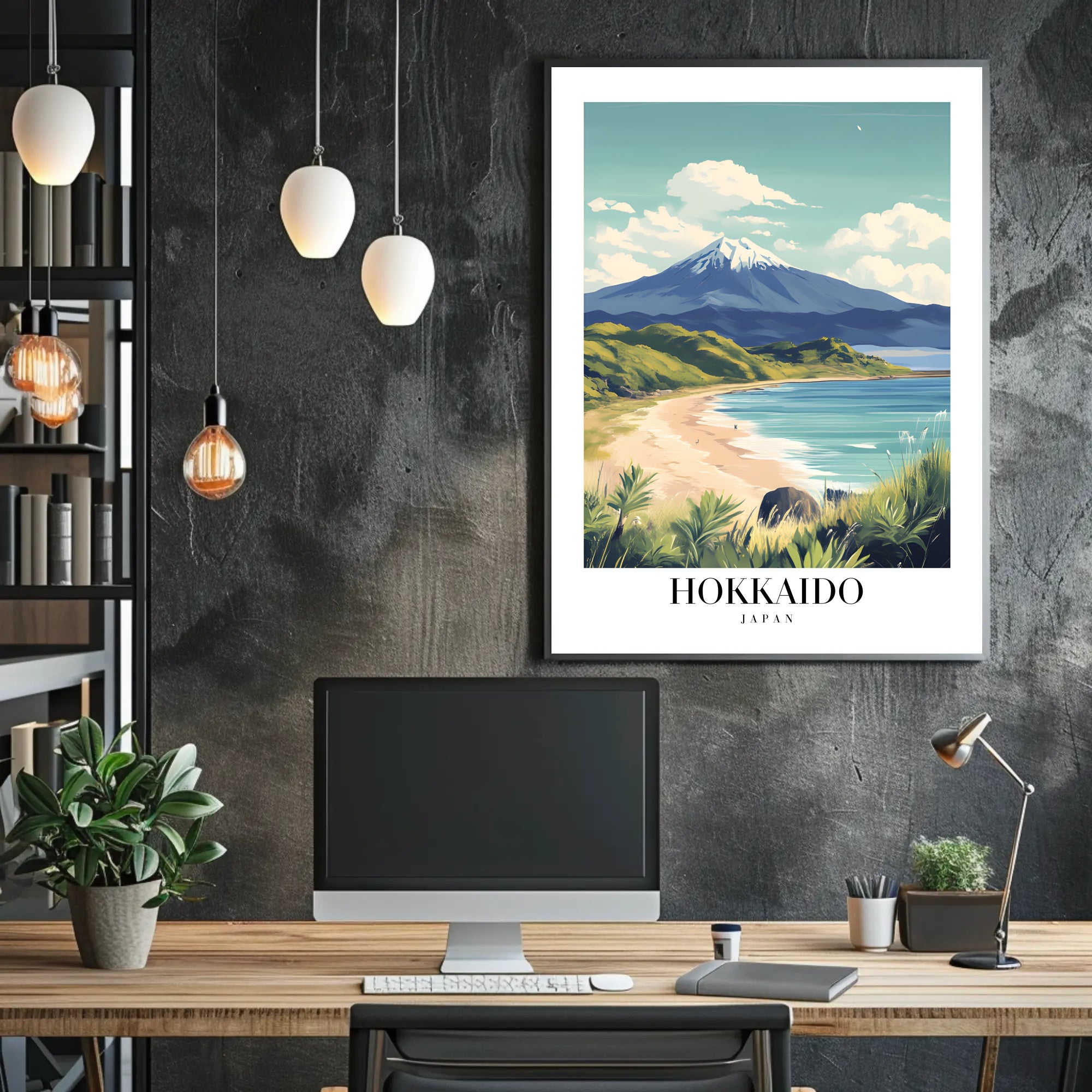 Serene Japanese Coastal Landscape Travel Poster PosterGoat