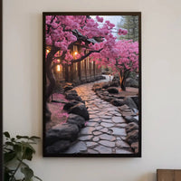 Serene Japanese Garden Scene Cultural or Heritage Poster PosterGoat