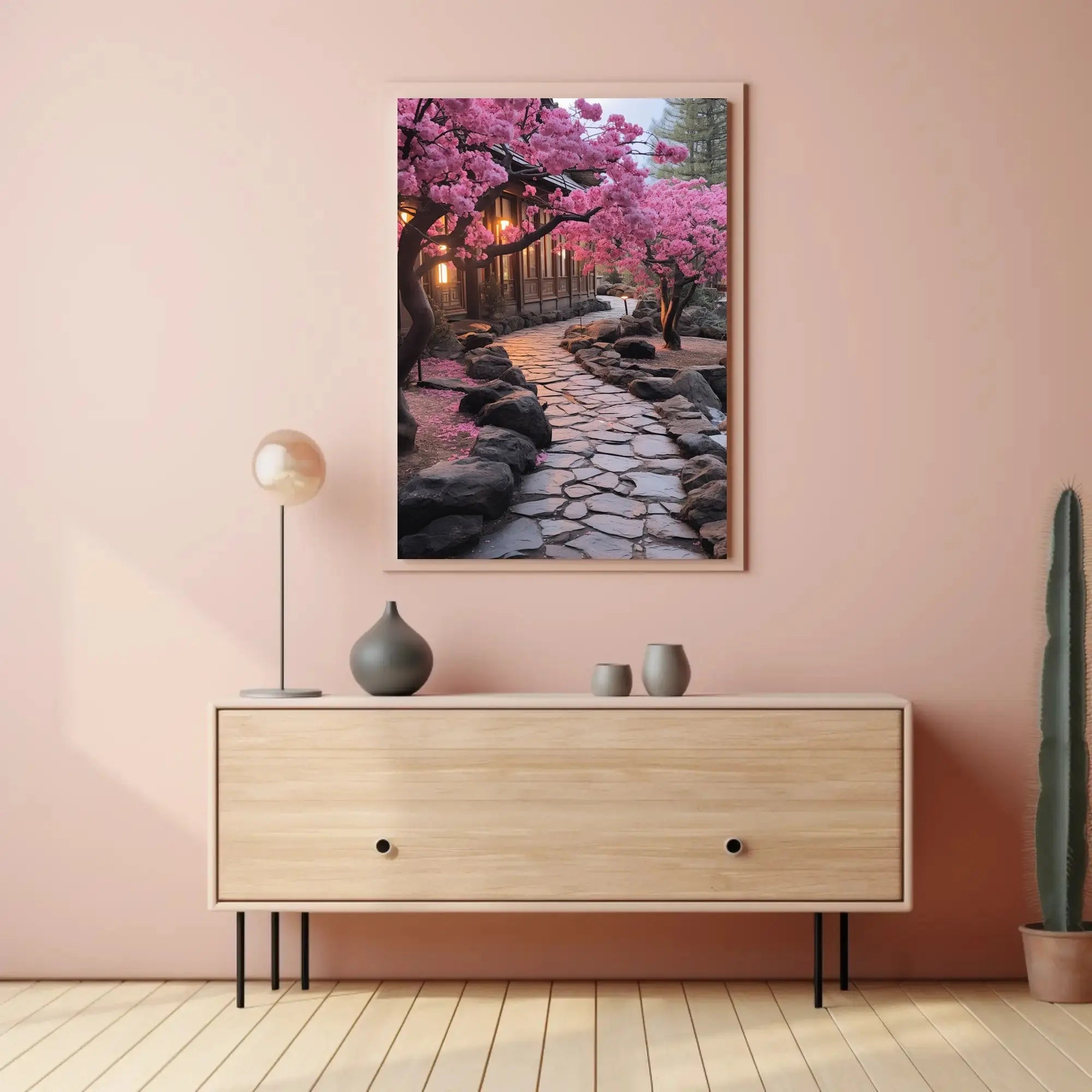 Serene Japanese Garden Scene Cultural or Heritage Poster PosterGoat
