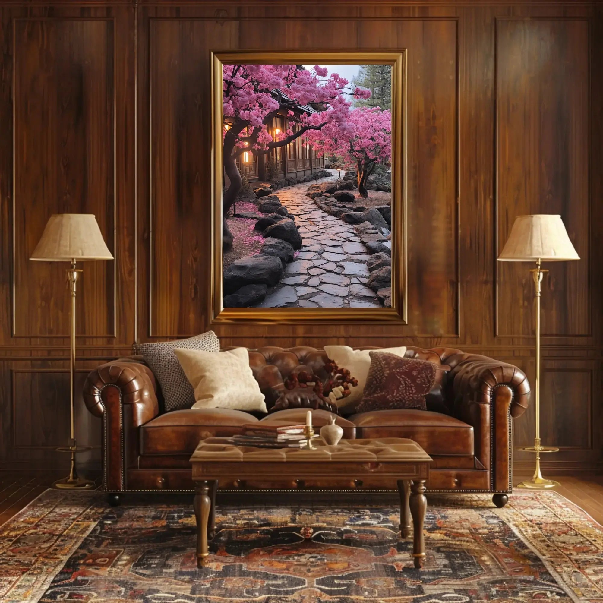 Serene Japanese Garden Scene Cultural or Heritage Poster PosterGoat