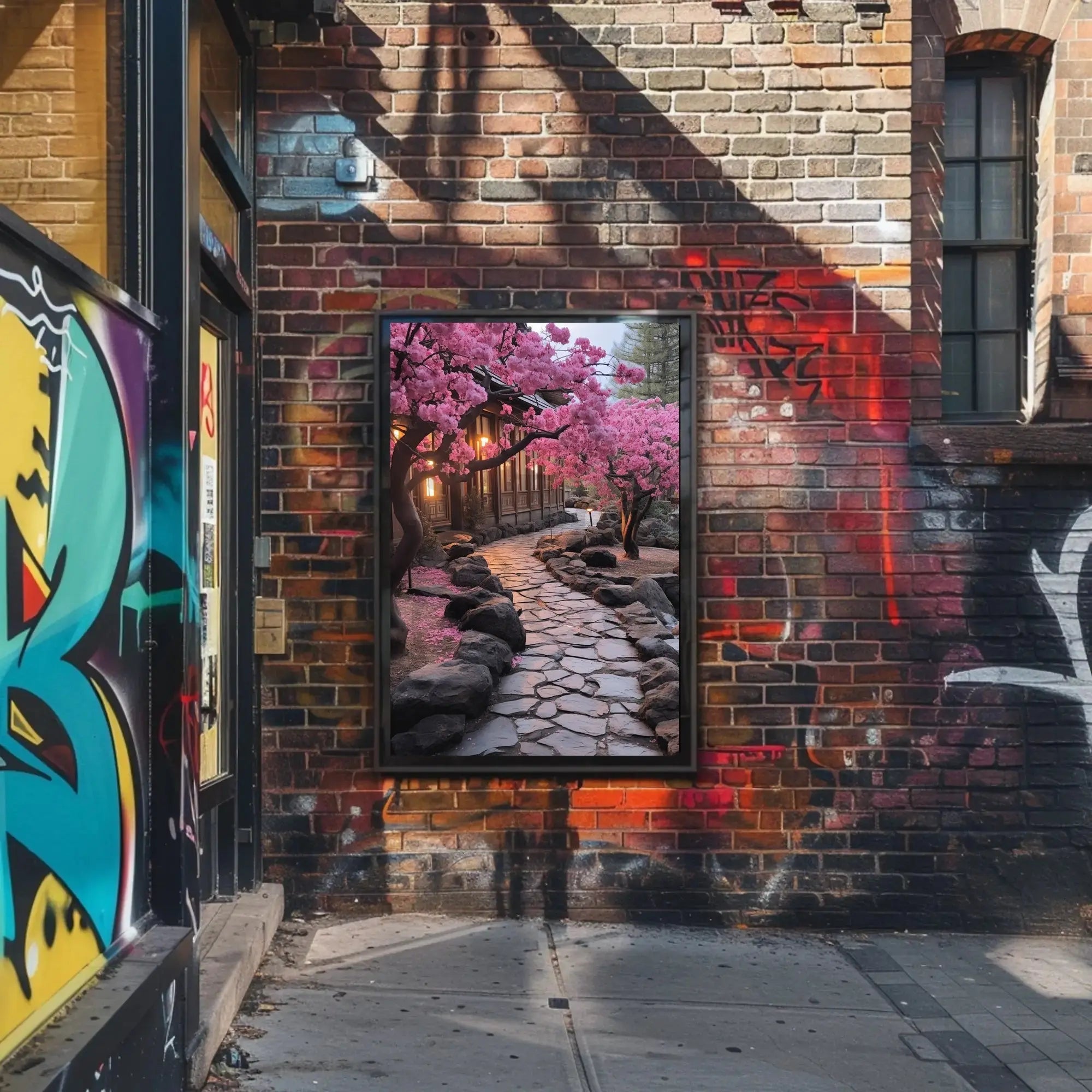 Serene Japanese Garden Scene Cultural or Heritage Poster PosterGoat