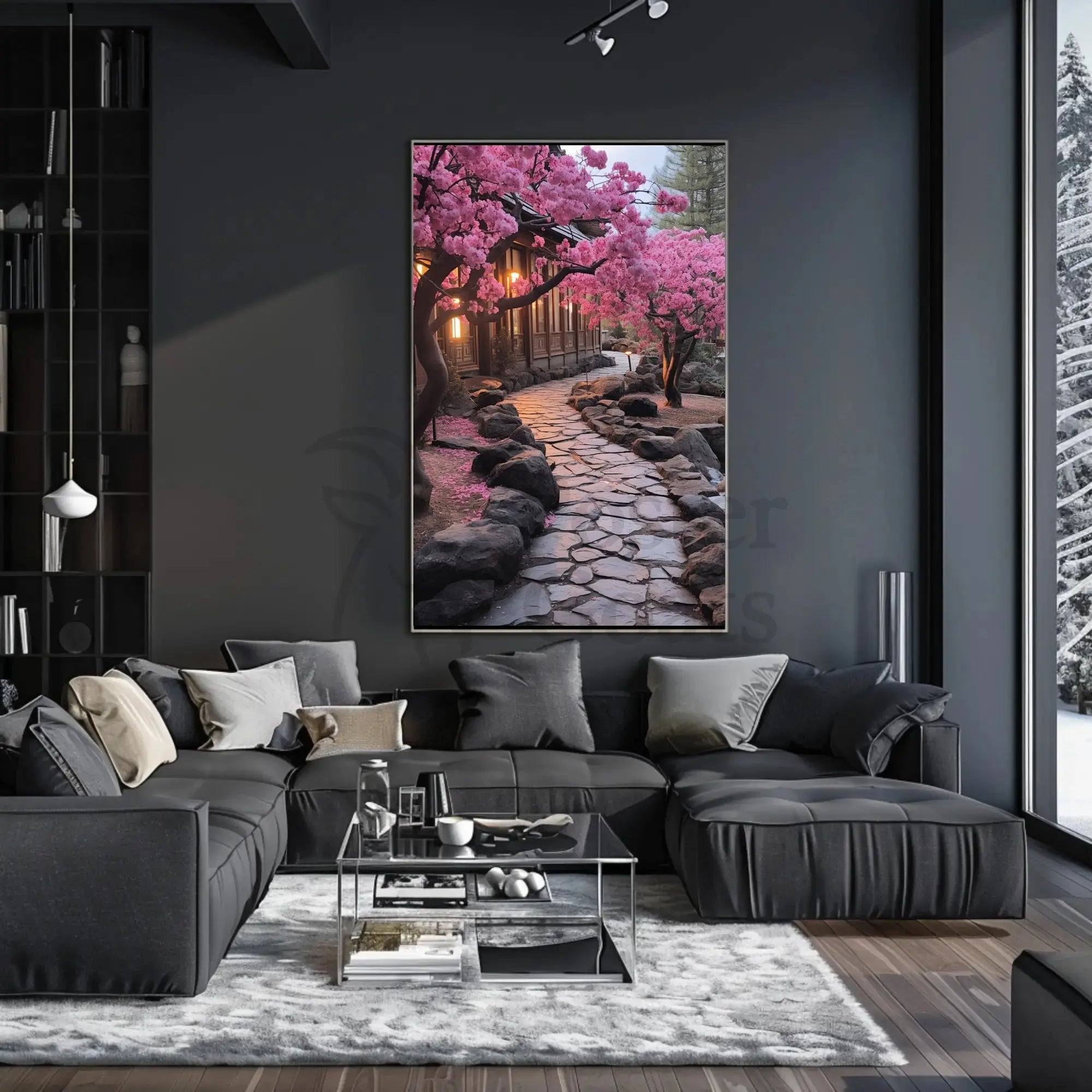 Serene Japanese Garden Scene Cultural or Heritage Poster PosterGoat