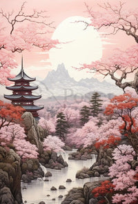 Serene Japanese Landscape Art Cultural or Heritage Poster PosterGoat