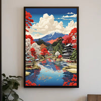 Serene Japanese Landscape with Mount Fuji Heritage Poster PosterGoat