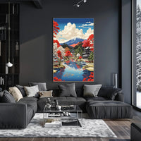 Serene Japanese Landscape with Mount Fuji Heritage Poster PosterGoat