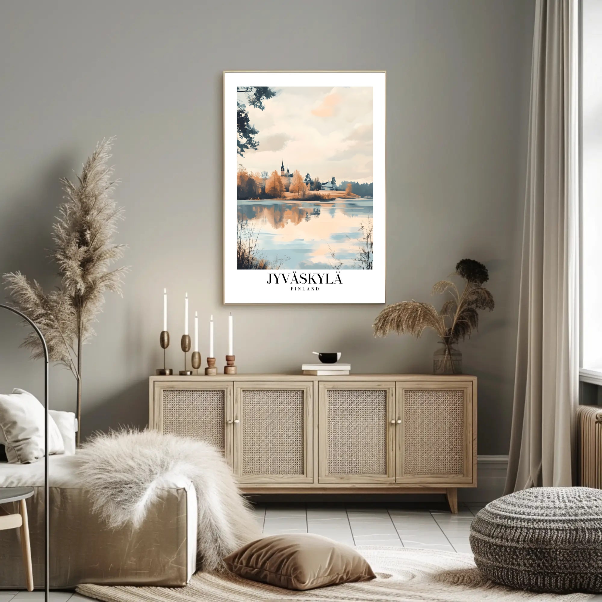 Serene Lakeside View: Jyväskylä Travel Poster PosterGoat