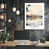 Serene Lakeside View: Jyväskylä Travel Poster PosterGoat