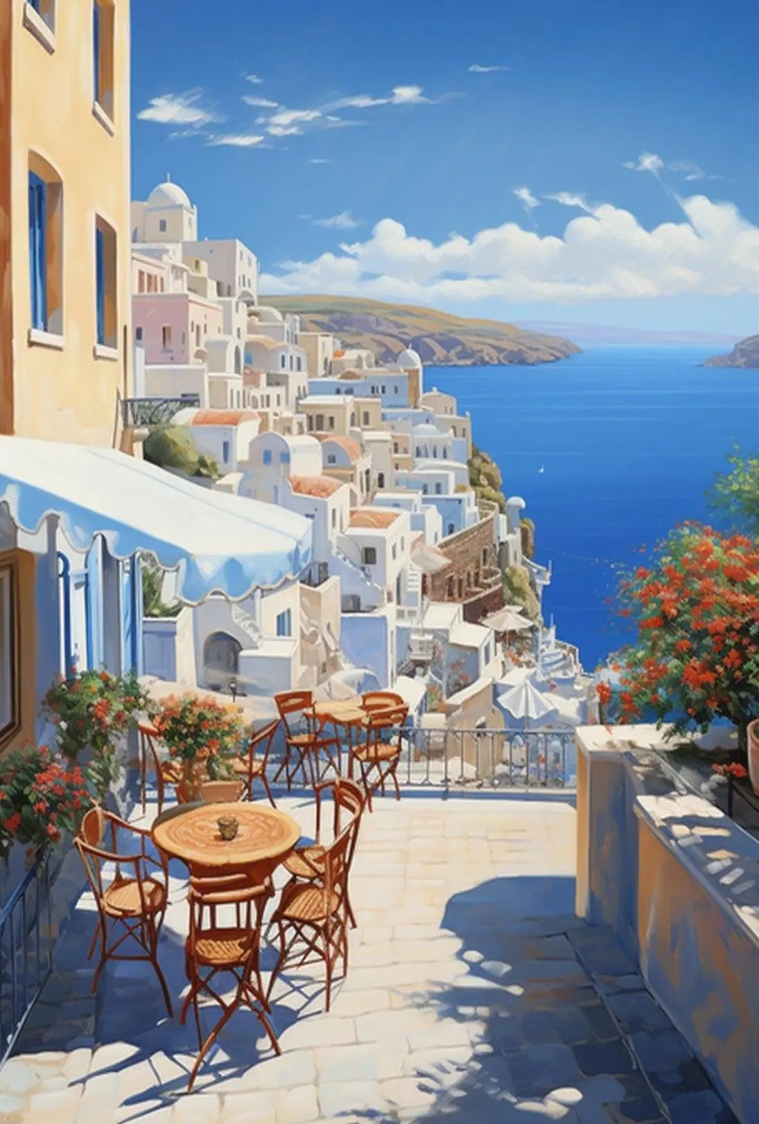 Serene Mediterranean Escape Artistic Travel Poster PosterGoat