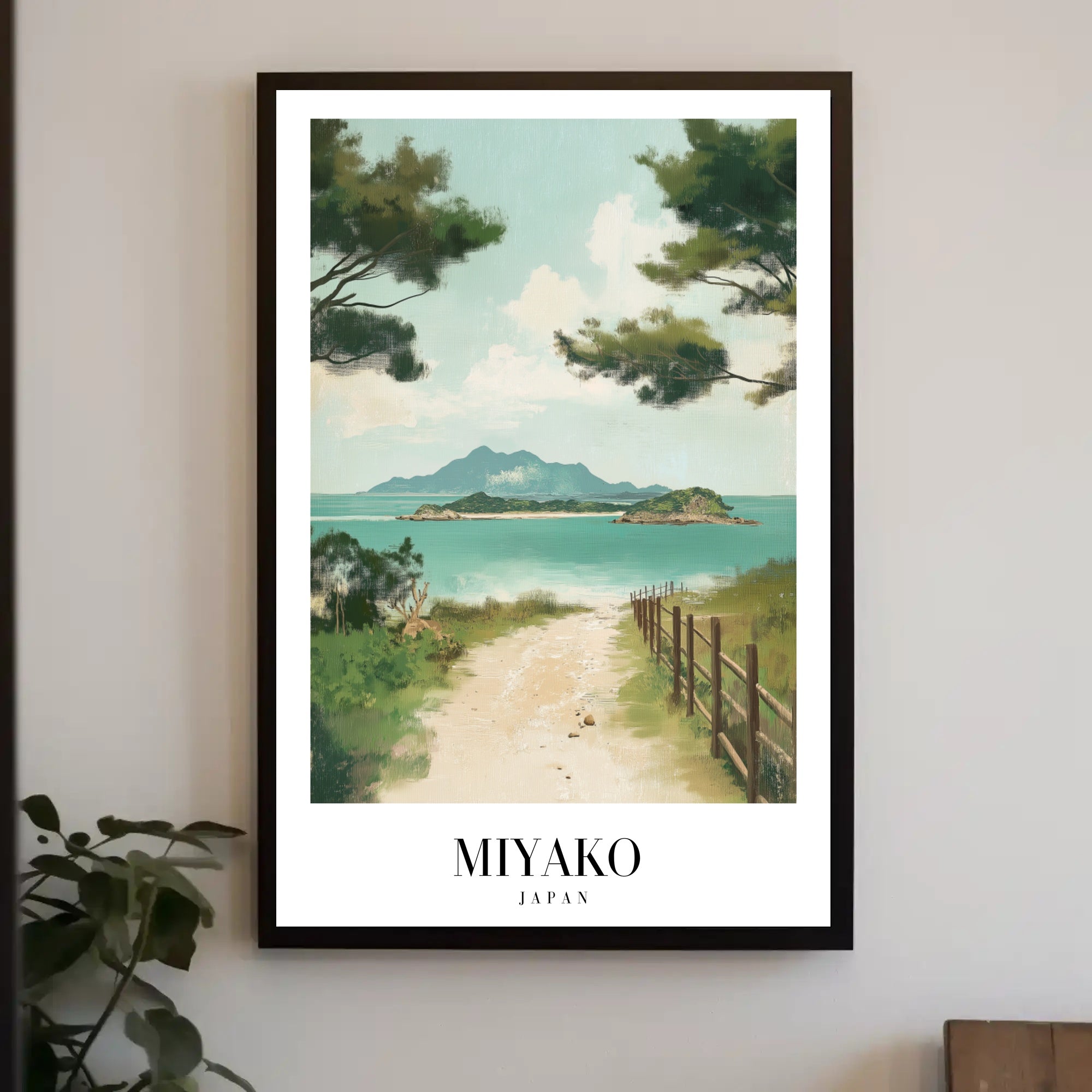 Serene Miyako Japan Seaside Travel Poster PosterGoat