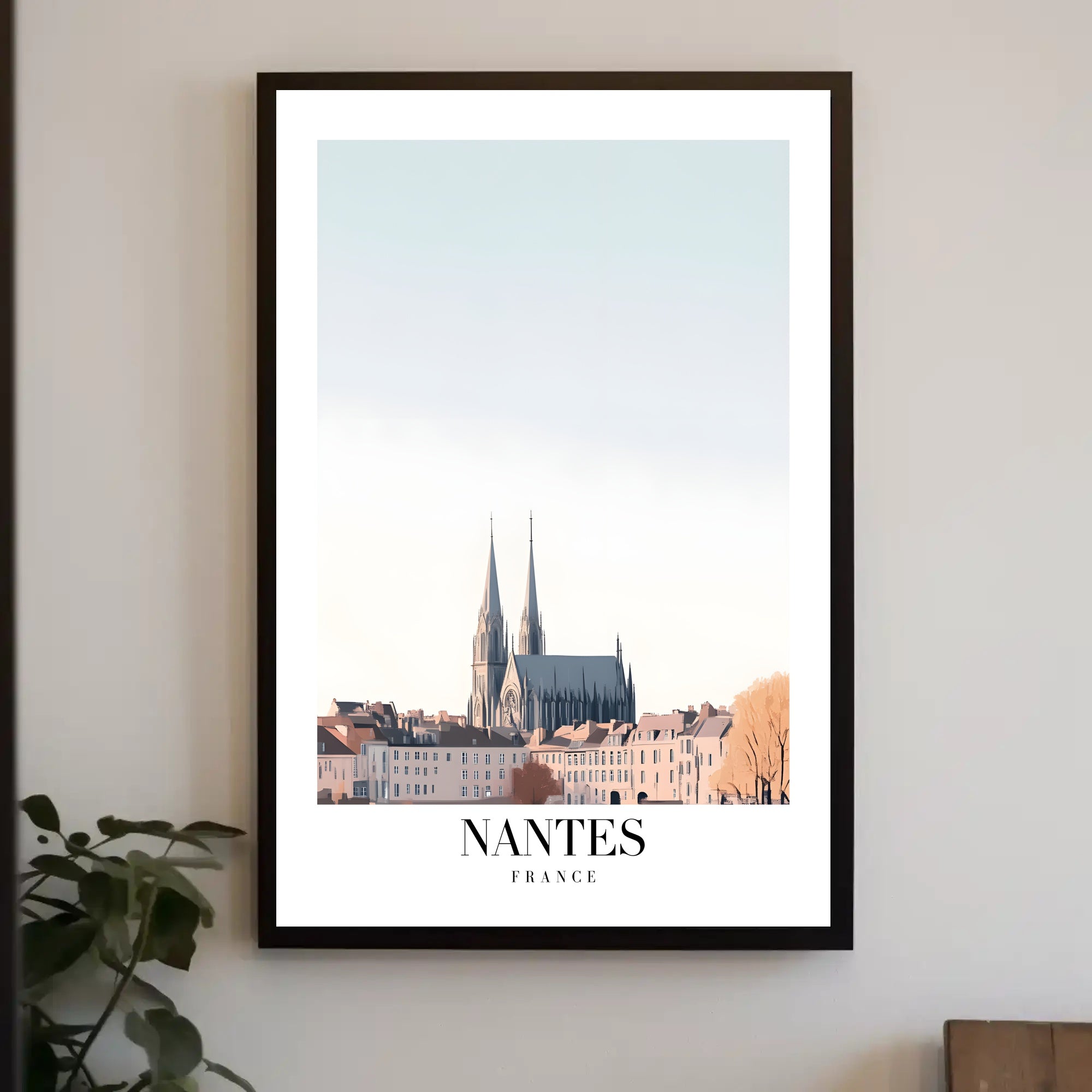 Serene Nantes Cathedral Urban Cityscape Poster PosterGoat