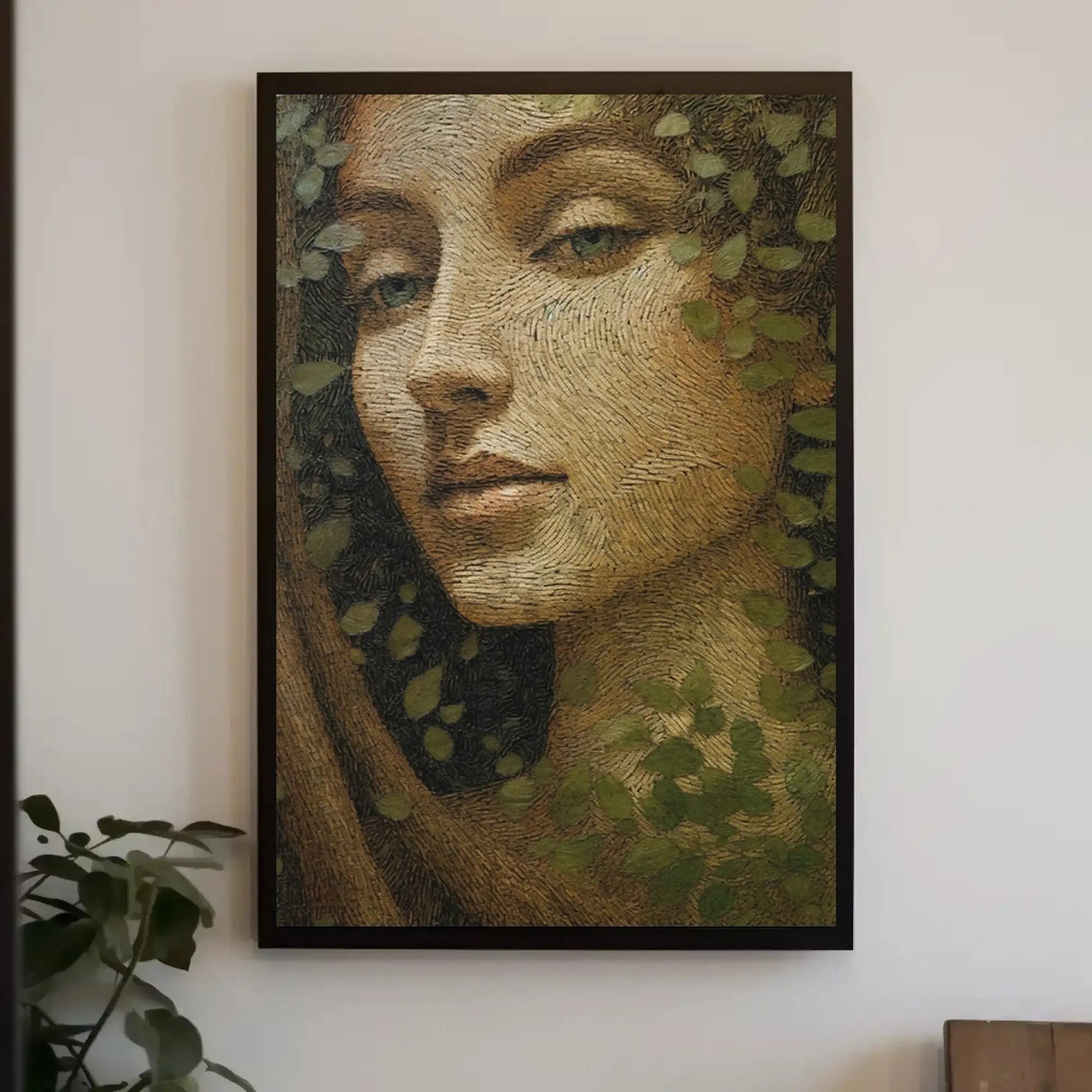 Serene Nature Connection - Ethereal Portrait Artistic Poster PosterGoat