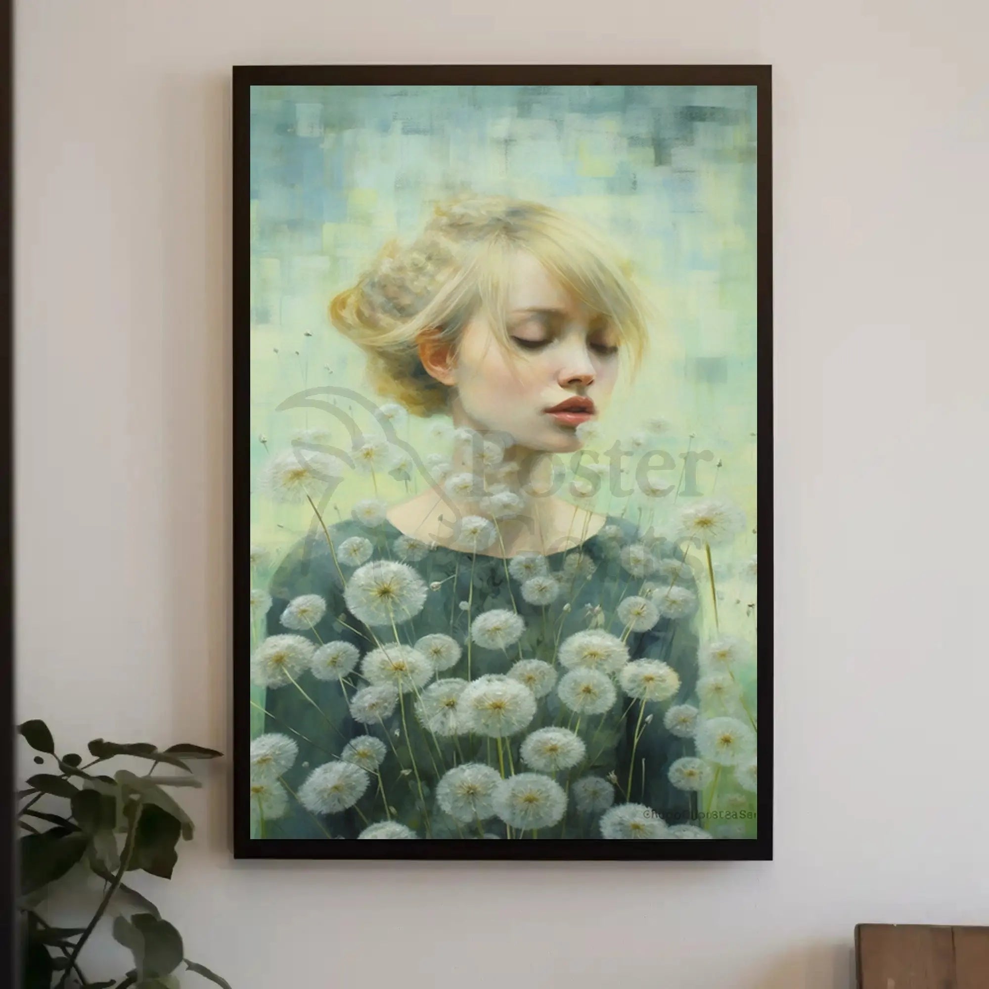 Serene Nature Tranquility with Dandelions Artistic Poster PosterGoat