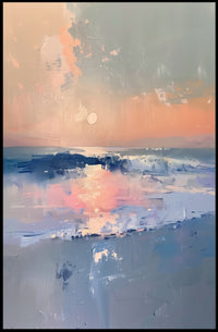Serene Ocean Sunset Abstract Artistic Poster PosterGoat